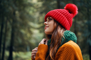 portrait of young woman in autumn park