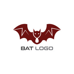 Bat open wings Logo concept elements icon template