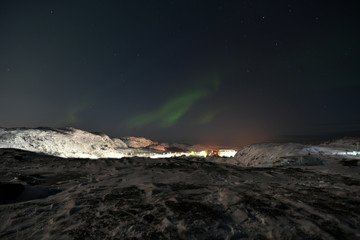 Obraz na płótnie Canvas polar lights in the polar night in the Russian Arctic