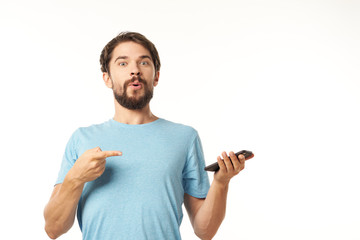 young man with remote control