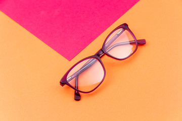 Cool and creative Eyeglasses with colorful background
