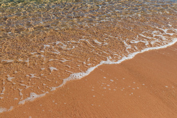 Soft wave of sea on sandy beach