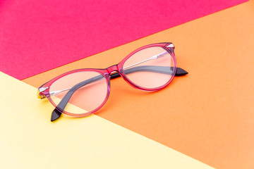 Cool and creative Eyeglasses with colorful background