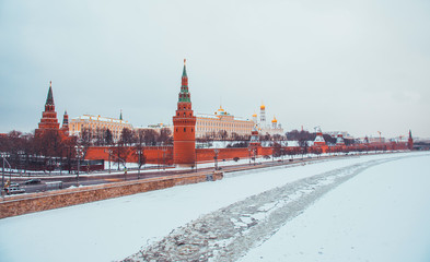 Obraz premium Winter in Moscow city