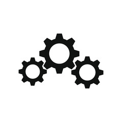  Gear icon. Settings icon. Isolated vector illustration.