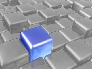 Blue and grey cubes