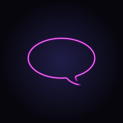 Neon speech bubble. Vector illustration