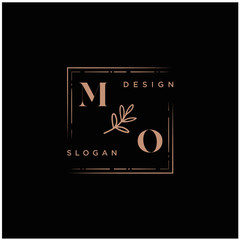 MO Beauty vector initial logo, handwriting logo of initial signature, wedding, fashion, jewerly, boutique, floral and botanical with creative template for any company or business