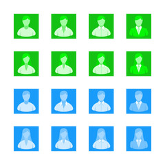 Avatar user icons. Web flat colors face. Vector Collection of avatars for web and mobile.