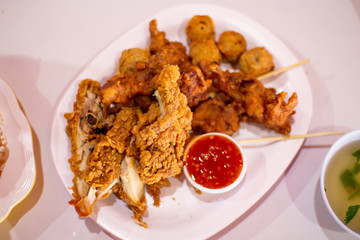 Fried chicken, a popular food in Asia