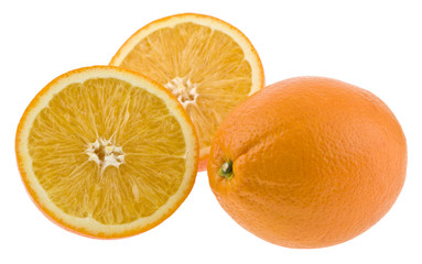 Oranges isolated on a white background close-up.