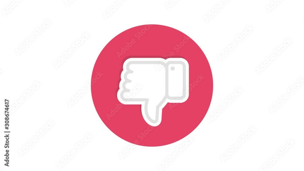 Poster dislike button. loop animation. 4k resolution.