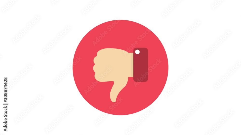 Poster dislike button. loop animation. 4k resolution.