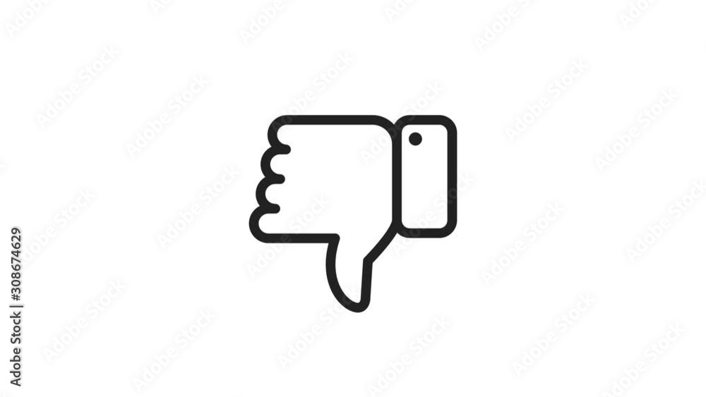 Poster dislike button. loop animation. 4k resolution.