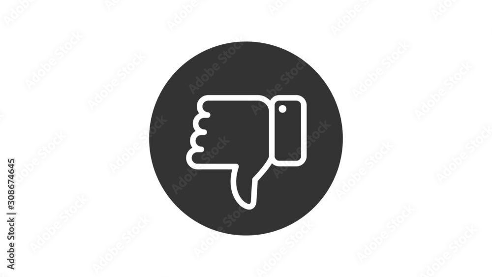 Poster dislike button. loop animation. 4k resolution.