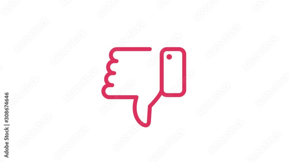 Poster dislike button. loop animation. 4k resolution.