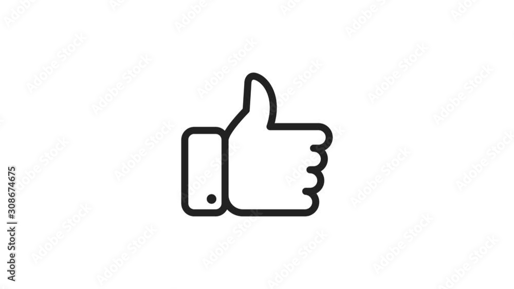 Poster like button. loop animation. 4k resolution.