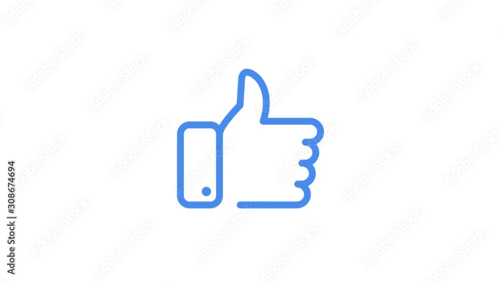Poster like button. loop animation. 4k resolution.