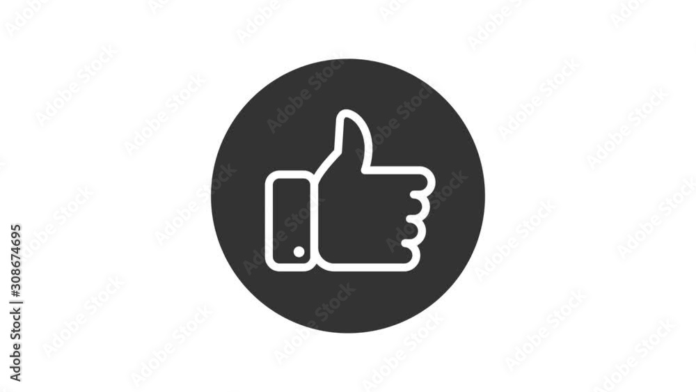 Poster like button. loop animation. 4k resolution.