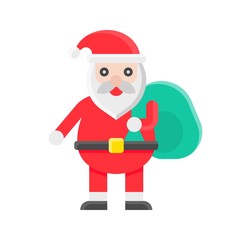 Santa claus with big bag, Christmas day related flat icon