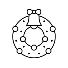 Christmas wreath, Christmas day related line icon