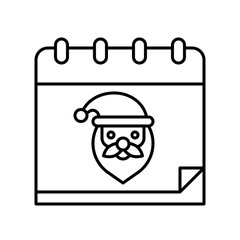 Christmas calendar, Christmas day related line icon