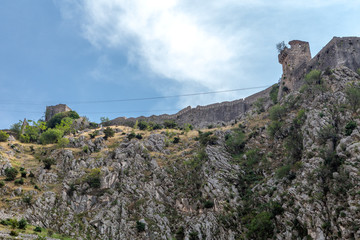 Fototapeta na wymiar castle, fortress in the mountains, Kotor, Montenegro