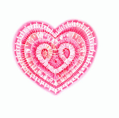 watercolor illustration - pink lace heart