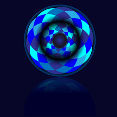 Blue circle ball with shadow