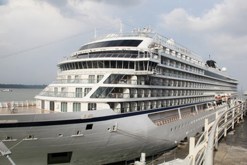 the cruise ship docked at the port of Surabaya surabaya indonesia