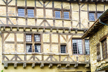 Fototapeta na wymiar Half-timbered house, in the medieval village Perouges