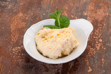 Curd with dry apricot