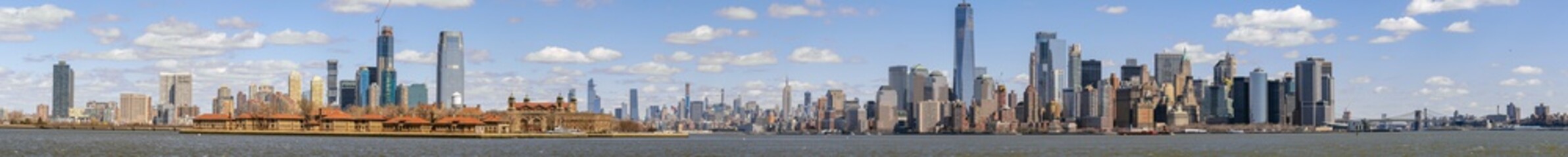Panorama Scene of New york cityscape river side which location is lower manhattan,Architecture and...