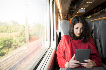 Girl on the train reading
