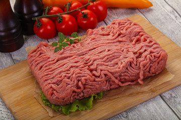 Raw turkey minced meat