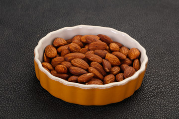 Almonds nuts heap