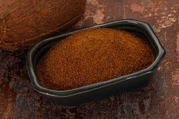 Coconut brown sugar in the bowl
