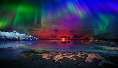 Beautiful northern lights of the northern part of the planet