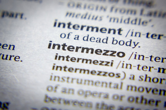 Word or phrase Intermezzo in a dictionary.