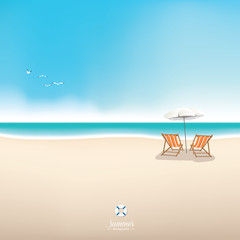 Summer beach vector background