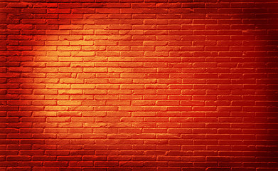 Naklejka na ściany i meble Old vintage orange brick wall texture background for interior decoration.