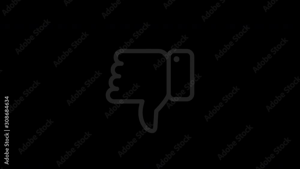 Poster Dislike button. Loop animation in alpha channel. 4K resolution. 