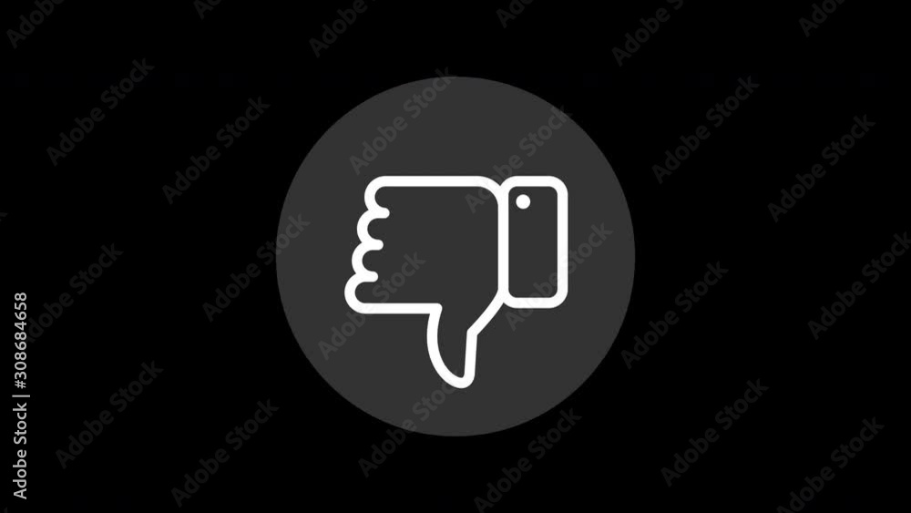 Poster dislike button. loop animation in alpha channel. 4k resolution.