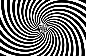 Ein schwarz-weißer spiralförmiger Hintergrund der optischen Täuschung. Abbildung auf Lager, einfarbig © lllKWPHOTOlll25