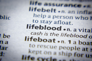 Word or phrase Lifeblood in a dictionary.