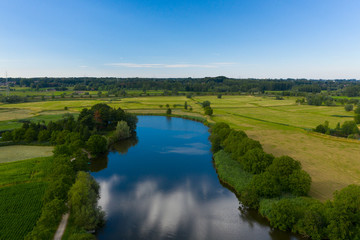 Fototapeta na wymiar Old Durme river meanders, in Waasmunster, Belgium