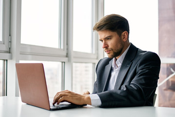 businessman working on laptop in office