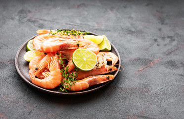 Shrimps served on a plate