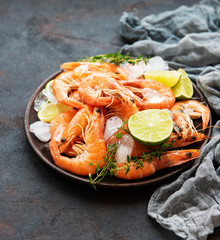 Shrimps served on a plate