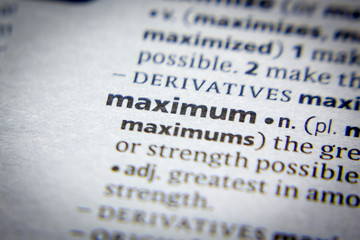 Word or phrase Maximum in a dictionary.